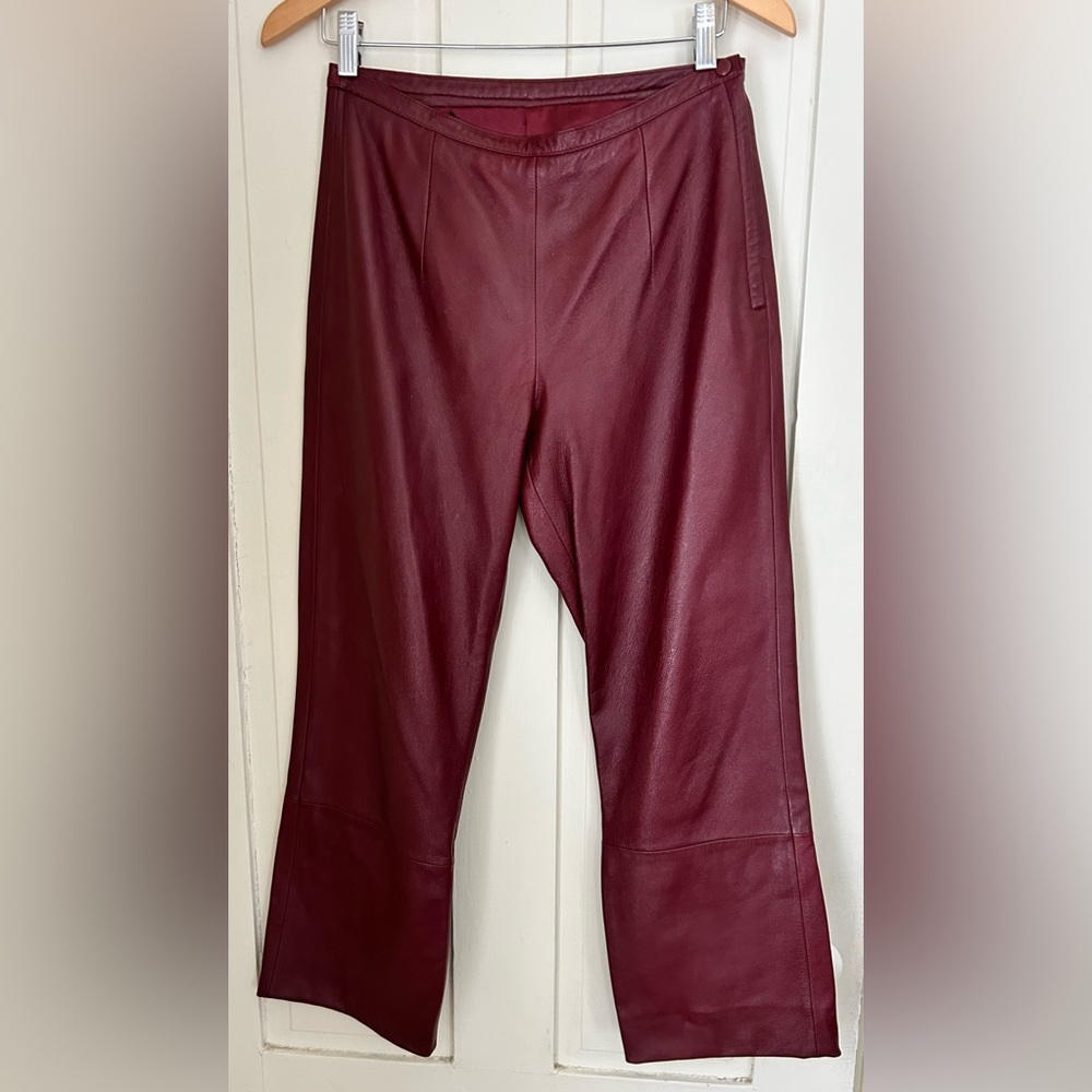 Wilson Genuine Leather vintage Burgundy Cropped  Pants